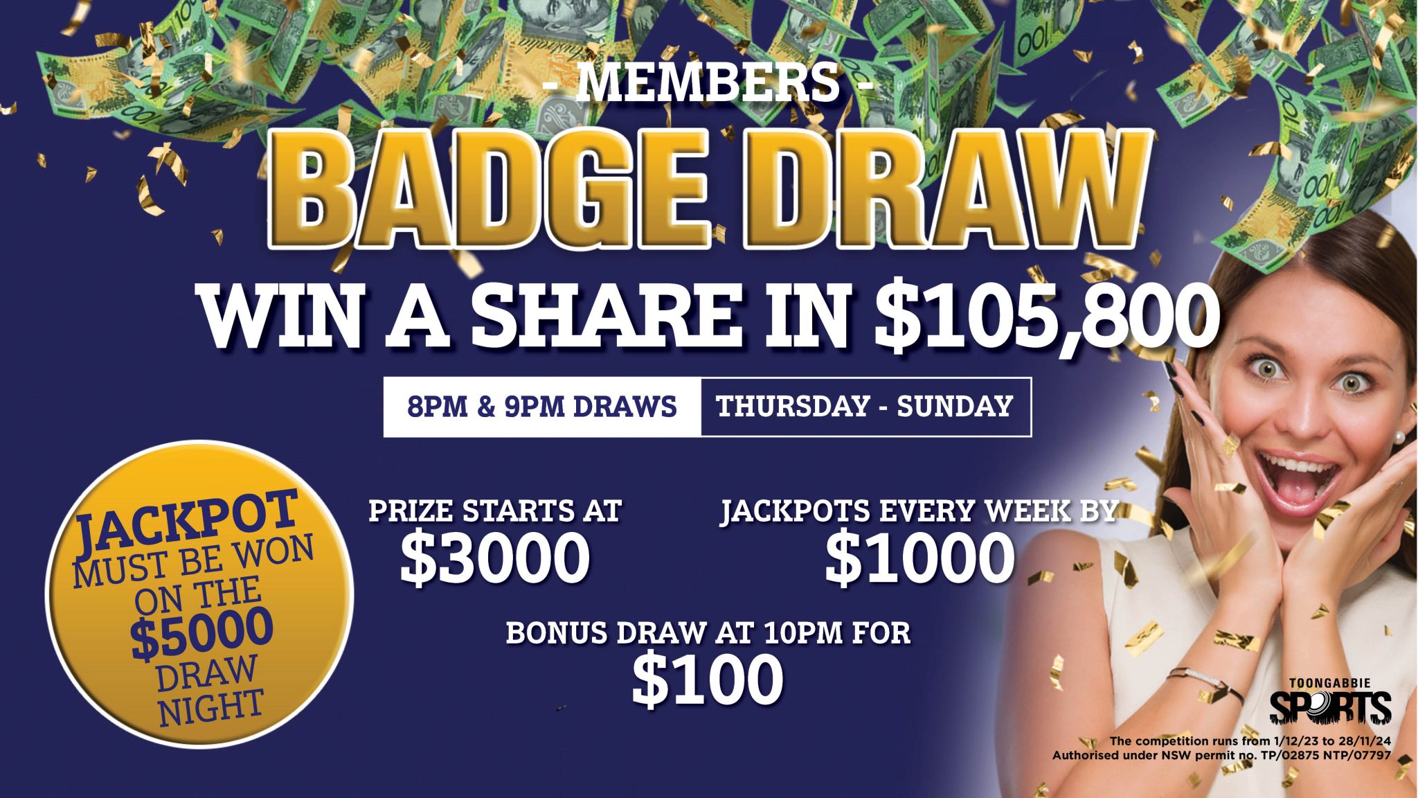 2024 Badge Draw Toongabbie Sports Club